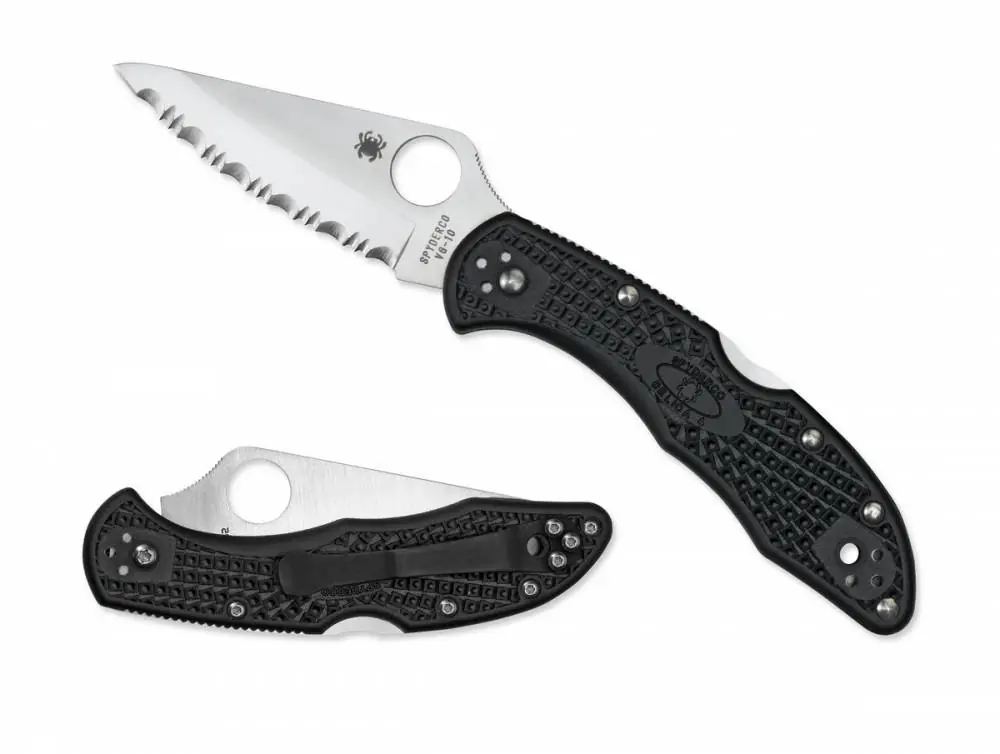 Spyderco C11SBK Delica 4 Lightweight 2.88" VG-10 Stainless Steel Clip Point FRN Black Handle Folding