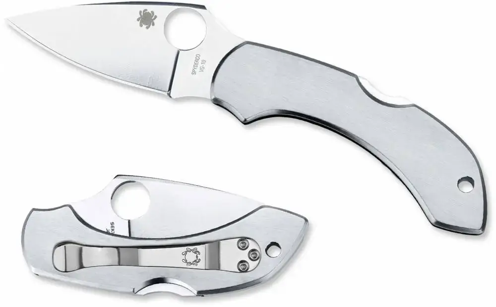 Spyderco C28P Dragonfly 2 2.31" ATS-55 Stainless Steel Clip Point Stainless Handle Folding Plain Edge