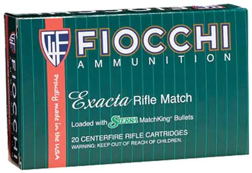 Fiocchi 3006MKB Exacta Match 30-06 Springfield 168 gr Sierra MatchKing Boat-Tail Hollow Point (BTHP) 20 Round Box