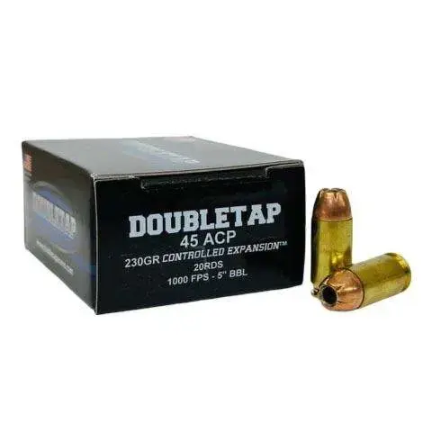 DoubleTap Ammunition 45A230CE Defense 45 ACP 230 gr Jacketed Hollow Point (JHP) 20 Round Box