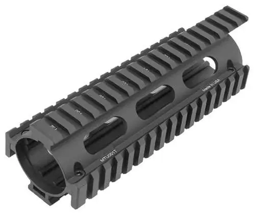 UTG Pro MTU001T Pro Quad Rail Carbine With Extension AR-15 Black Hardcoat Anodized Aluminum Picatinny