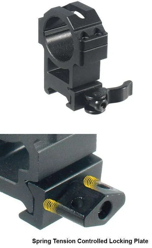 UTG RQ2W3224 Hi Pro Rings Picatinny/Weaver 30mm High Black Matte Anodized