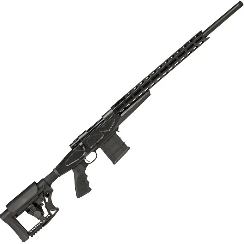 Howa HCRA73102 Australian Precision Chassis 308 Win 24" Heavy Threaded Barrel 10+1 Black Black 6 Position Luth-AR MBA-4 w/Aluminum Chassis Stock Black Polymer Grip