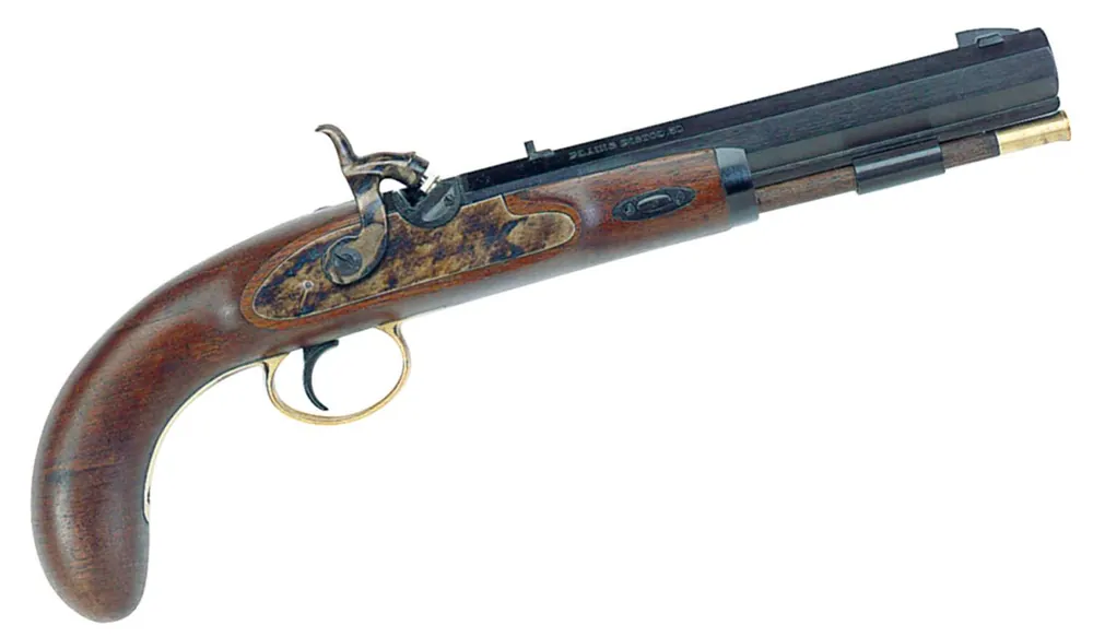 Lyman 6010608 Plains Sidelock 50 Cal #11 Percussion 9" 1rd Case Colored Frame Blackened Barrel Walnut Grip