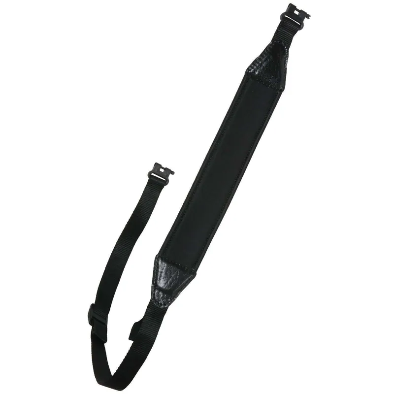 Outdoor Connection NDS90063 Elite Sling with 1" Brute E-Z Detach Swivels 1" W Adjustable Black Neoprene w/Leather Trim for Rifle/Shotgun