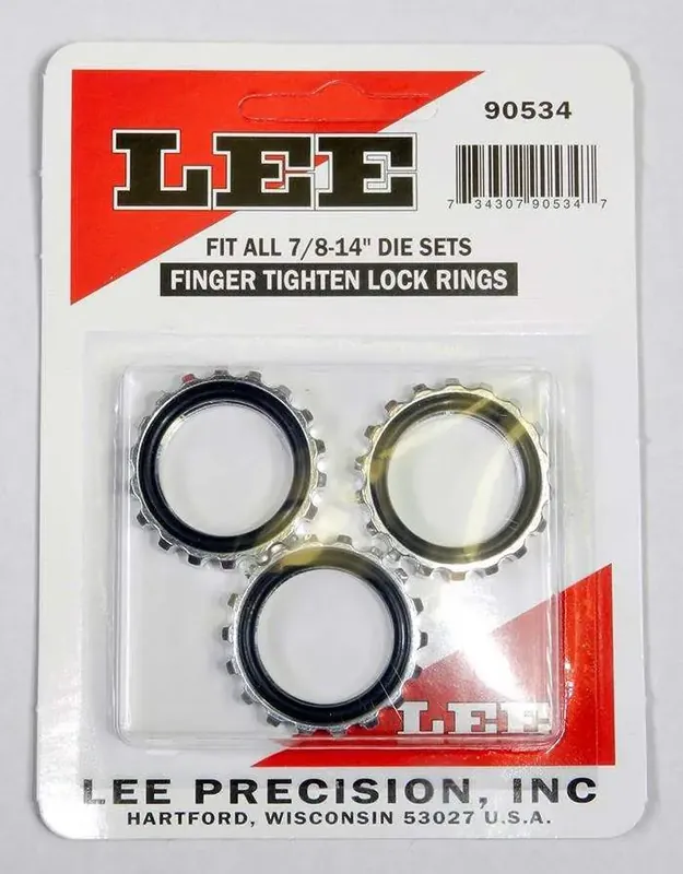 Lee 90534 Lock Die Rings 3 Pack Multi-Caliber Standard 7/8" x 14" Threads