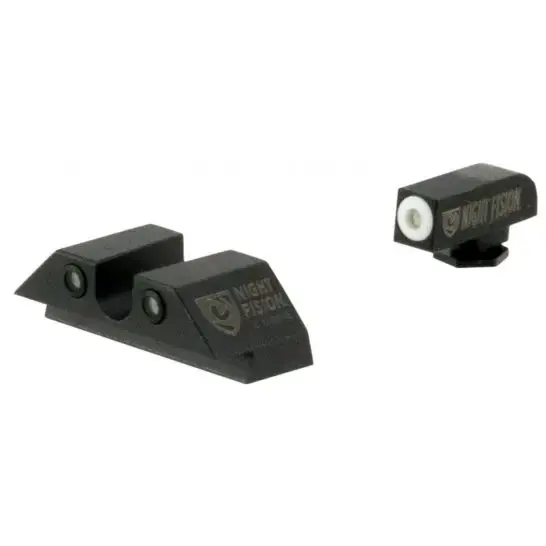 Night Fision GLK001007WGZ Night Sight Set Square Front/U-Notch Rear fits Glock 17, 17L, 19, 22-28, 31-35, 37-39 Square Front/U-Notch Rear Green w/White Outline Green Black
