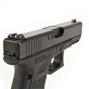 Night Fision GLK003007OGW Night Sight Set Square Front/U-Notch Rear fits Glock 42, 43 Square Green Tritium w/Orange Outline Front Green w/White Outline Rear Black
