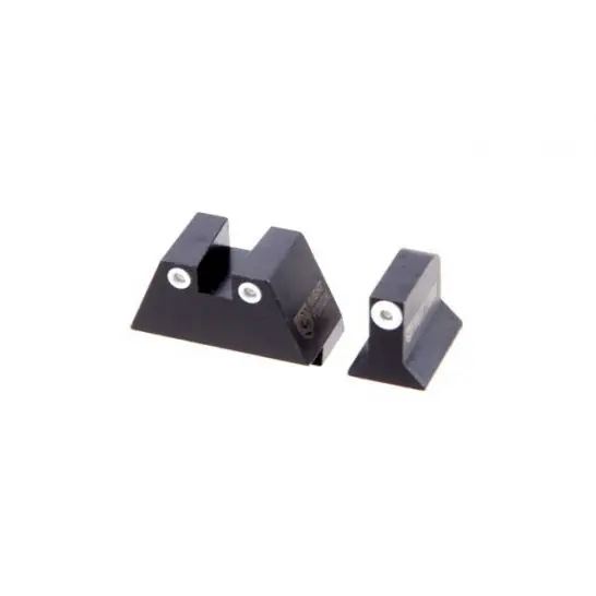 Night Fision GLK004003WGW Night Sight Set Square fits Glock 17, 17L, 19, 22-28, 31-35, 37-39 Square Green w/White Outline Front Green w/White Outline Rear Black