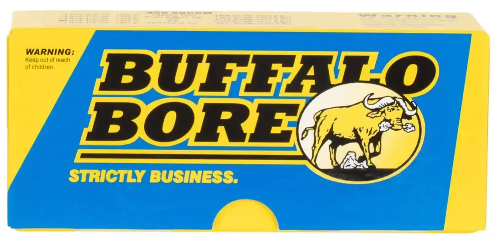Buffalo Bore Ammunition 47D/20 Hunting & Sniping 458 SOCOM 400 gr Semi Jacketed Flat Point (SJFP) 20 Round Box