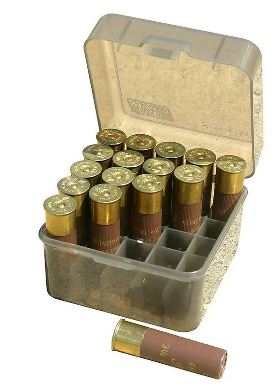 MTM S2512M41 Shotshell Case 3.5" 12,10 Gauge 25rd Clear Smoke