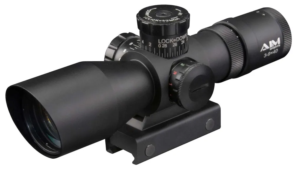 Aim Sports JT2SDV3940G Titan 3-9x 40mm Obj 37.6-12.6 ft @ 100 yds FOV 30mm Tube Black Finish Tri-Illuminated VR2