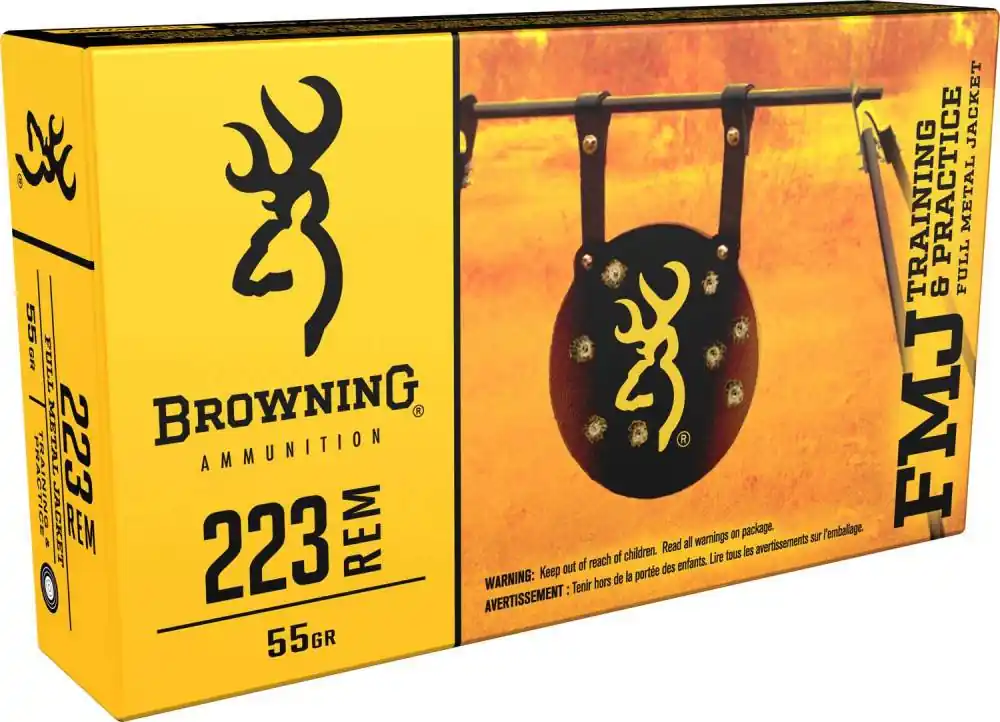 Browning Ammo B192802232 BPT 223 Rem 55 gr Full Metal Jacket (FMJ) 20 Round Box
