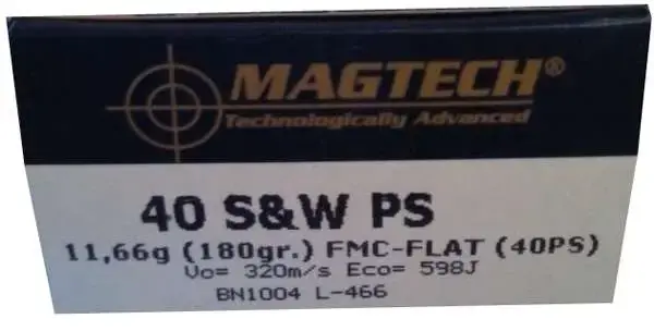 Magtech 40PS Range/Training 40 S&W 180 gr Full Metal Jacket Flat Nose (FMJFN) 50 Round Box
