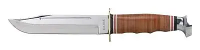 Ka-Bar 1235 Marine Hunter 5.88" Clip Point Plain 1.4116 Stainless Steel Leather Handle Fixed