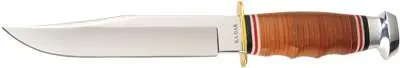 Ka-Bar 1236 Bowie 6.94" Clip Point Plain 1.4116 Stainless Steel Leather Handle Fixed