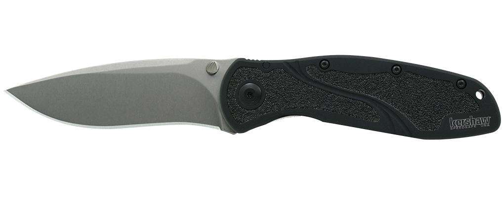 Kershaw 1670S30V Blur 3.40" Drop Point Plain Powdered Stonewashed S30V SS Black Anodized Aluminum Handle Folding