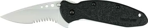 Kershaw 1620ST Scallion 2.40" Drop Point Part Serrated Bead Blasted 420HC Steel FRN Black Handle Folding