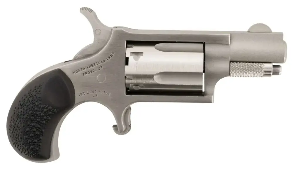 NAA 22LRGRCHS Mini-Revolver Carry Combo with Holster 22 LR 5rd 1.13" Stainless Steel Black Rubber Grip