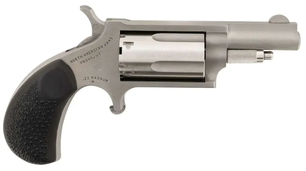 NAA 22MGRCHSS Mini-Revolver Carry Combo with Holster 22 Mag 5rd 1.63" Stainless Steel Black Rubber Grip