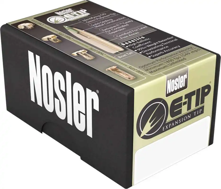 Nosler 59380 E-Tip 30 Caliber .308 Lead Free 110 GR Spitzer 50 Per Box