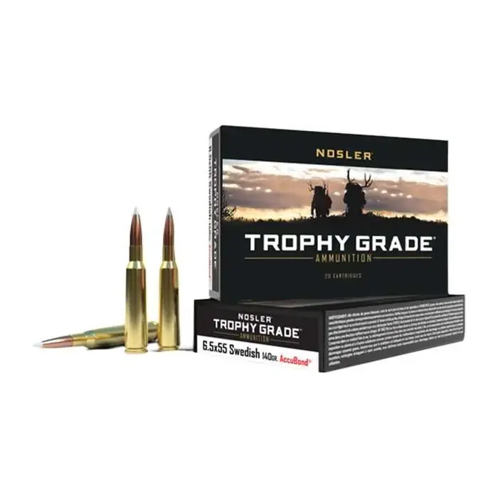 Nosler 60022 Trophy Grade 6.5x55 Swedish 140 gr AccuBond 20 Round Box