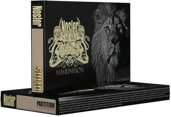 Nosler 40608 Safari 375 H&H Mag 300 gr Nosler Solid 20 Round Box