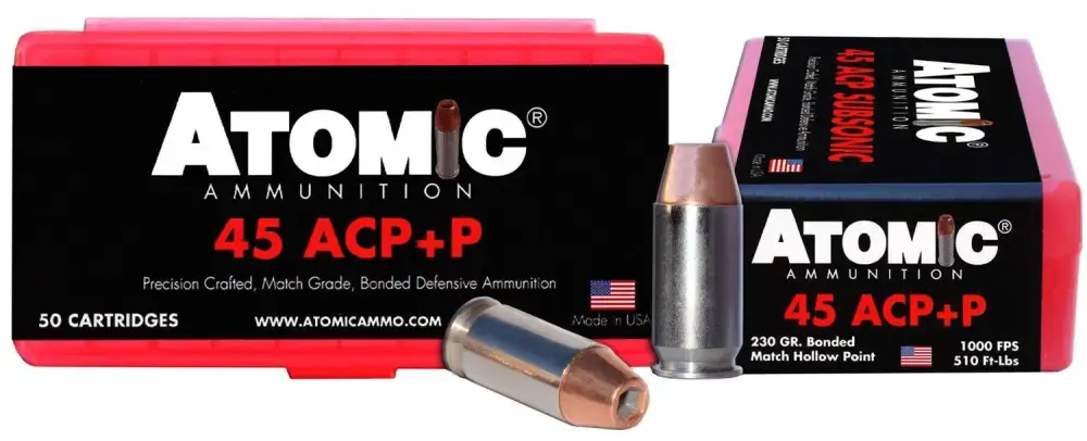 Atomic 00433 Pistol 45 ACP +P 230 gr Bonded Match Hollow Point 50 Round Box