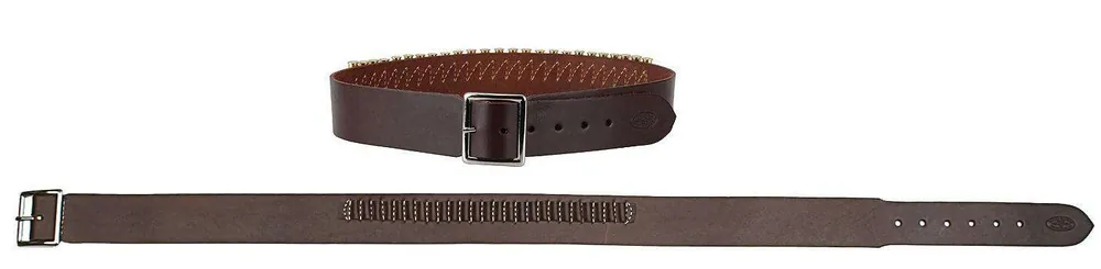 Hunter Company 1451L Cartridge Belt 2" Pistol 45 Cal 25 Rounds Antique Brown Leather 40"-45"