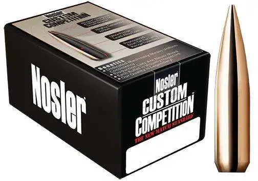 Nosler 22421 Custom Competition .22 Cal .224 77 gr Hollow Point Boat Tail (HPBT) 100 Per Box