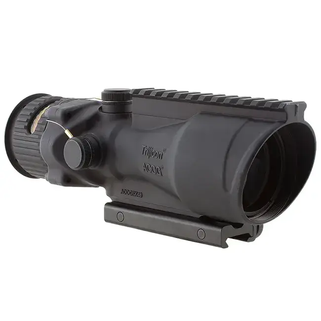 Trijicon 100012 ACOG 6x 48mm Obj 17 ft @ 100 yds FOV Matte Black Finish Illuminated Amber Chevron 223 BAC