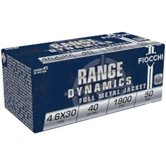 Fiocchi 46EXA Training Dynamics 4.6x30mm H&K 40 gr Full Metal Jacket (FMJ) 50 Round Box