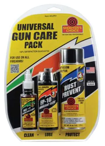 Shooters Choice CLP01 CLP-01 Combo Pack Bottle Of Liquid Bore Cleaner, Pump Spray Bottle Of FP-10 Lubricant Elite, 6-oz Can Of Rust Prevent