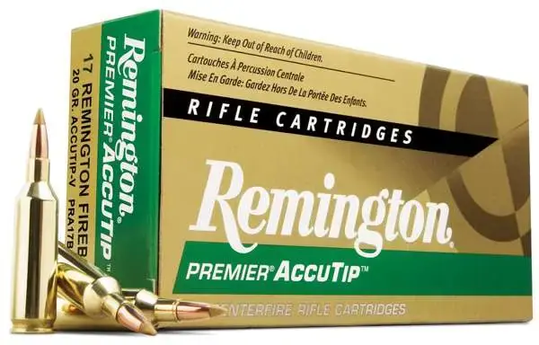 Remington Ammunition PRA17RA Premier Accutip-V 17 Remington 20 gr AccuTip-V 20 Round Box