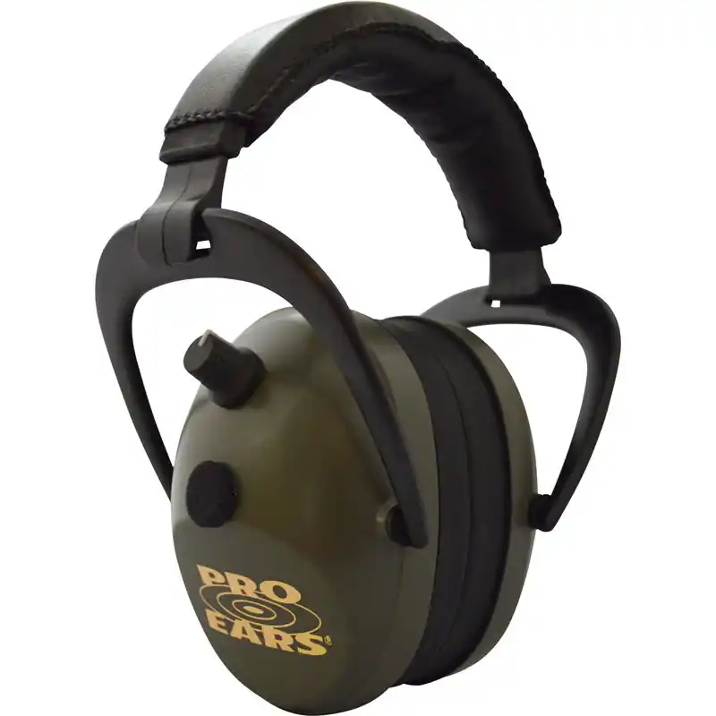Pro Ears PEG2SMG Pro Ears Gold II Electronic 26 dB Over the Head Green Ear cups w/Black Band & Gold Logo