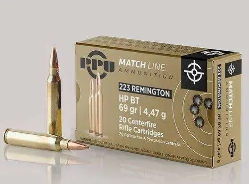 PPU PPM2231 Match 223 Rem 69 gr Hollow Point Boat Tail (HPBT) 20 Round Box