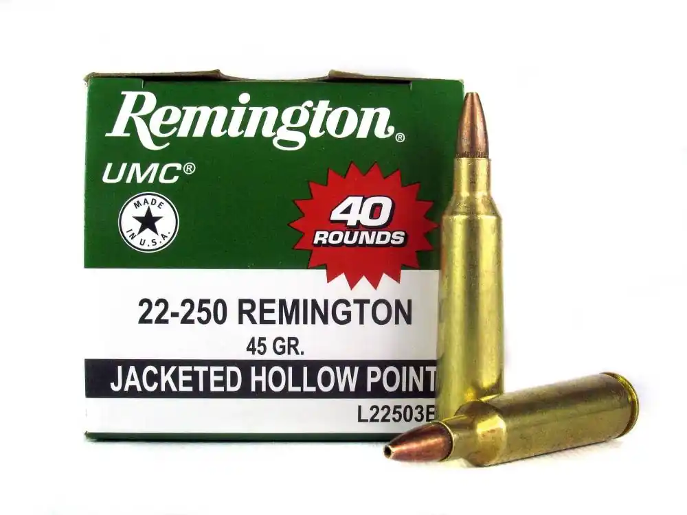 Remington Ammunition L22503B UMC 22-250 Rem 45 gr Jacketed Hollow Point (JHP) 40 Round Box