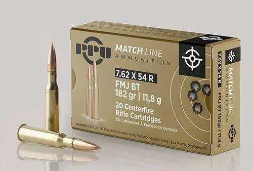 PPU PPM7 Match 7.62x54mmR 182 gr Full Metal Jacket (FMJ) 20 Round Box