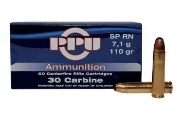 PPU PP30S Standard Rifle 30 Carbine 110 gr Soft Point (SP) 50 Round Box