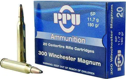 PPU PP3003 Standard Rifle 300 Win Mag 180 gr Soft Point (SP) 20 Round Box