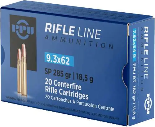 PPU PP9362 Metric Rifle 9.3mmx62 Mauser 285 gr Soft Point (SP) 20 Round Box