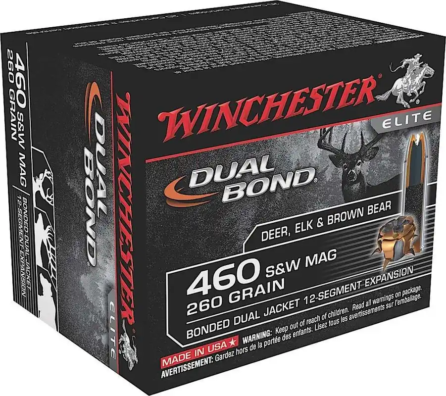 Winchester Ammo S460SWDB Dual Bond 460 S&W Mag 260 gr Dual Jacket Hollow Point 20 Round Box
