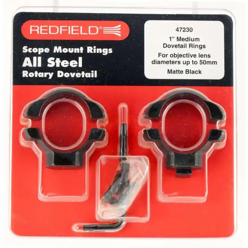 Redfield Mounts 47320 Rings Dovetail 1" Medium Black Matte