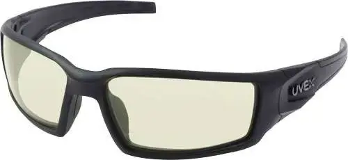 Howard Leight R02221 Uvex Hypershock Safety Glasses Amber Lens w/Black Frame