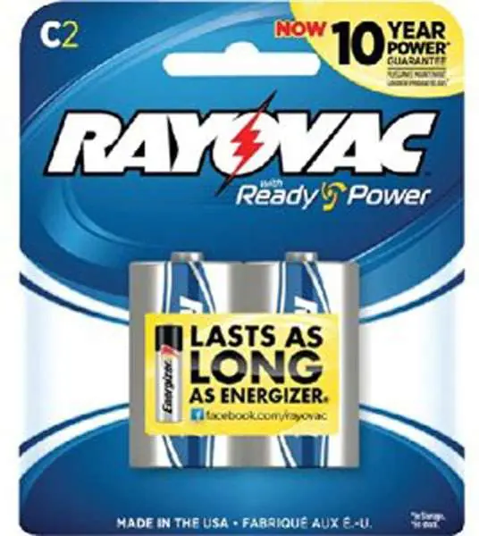 Rayovac 8142F C Alkaline C 1.5V Alkaline Stick 2
