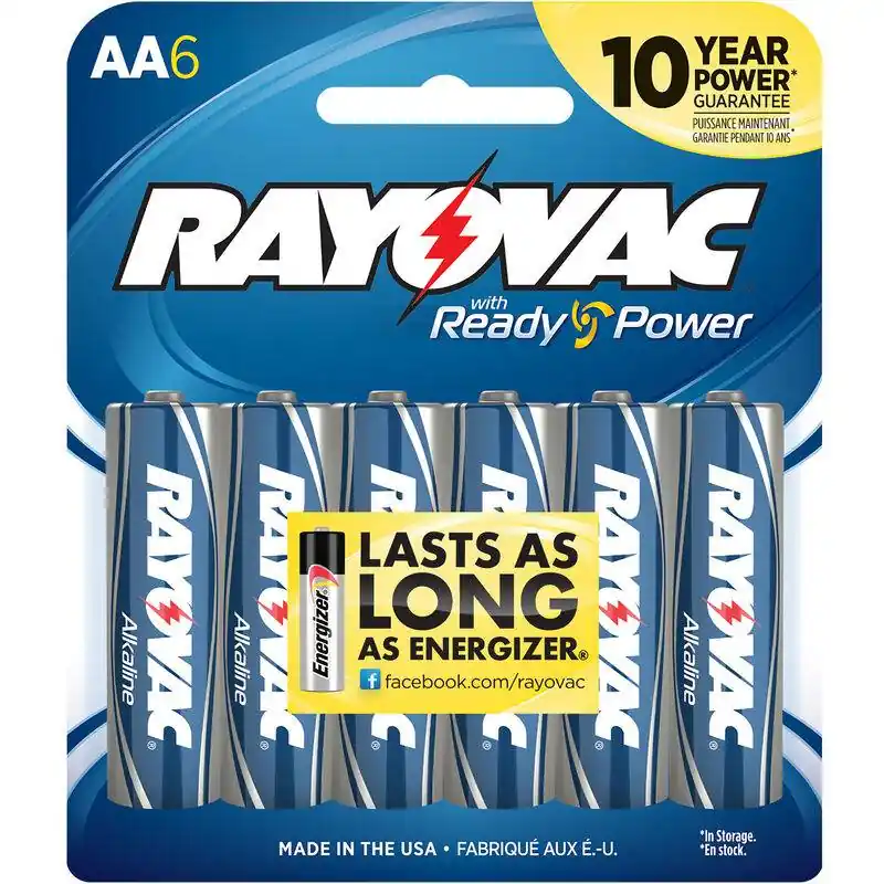 Rayovac 8156F AA Alkaline AA 1.5V Alkaline Stick 6