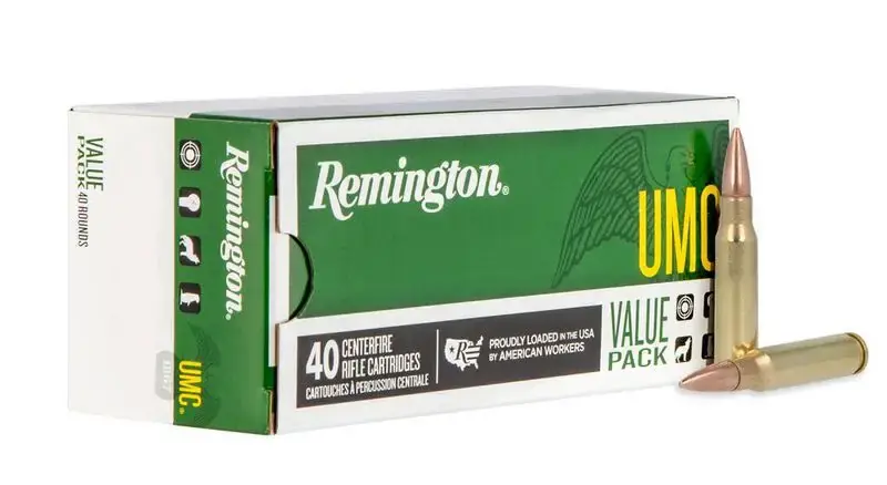 Remington Ammunition L308W4B UMC 308 Win 150 gr Full Metal Jacket (FMJ) 40 Round Box