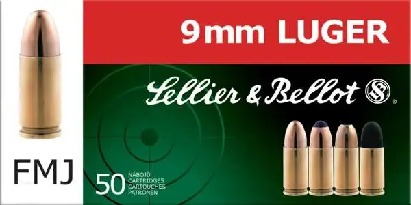 Sellier & Bellot SB9S Handgun 9mm Luger 124 gr Soft Point (SP) 50 Round Box