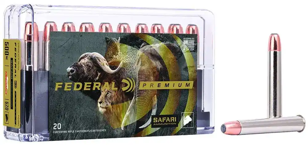 Federal P500NSA Premium Safari Cape-Shok 500 NE 570 gr Swift A-Frame (SWFR) 20 Round Box