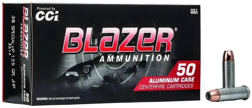 CCI 3514 Blazer 38 Special +P 125 gr Jacketed Hollow Point (JHP) 50 Round Box